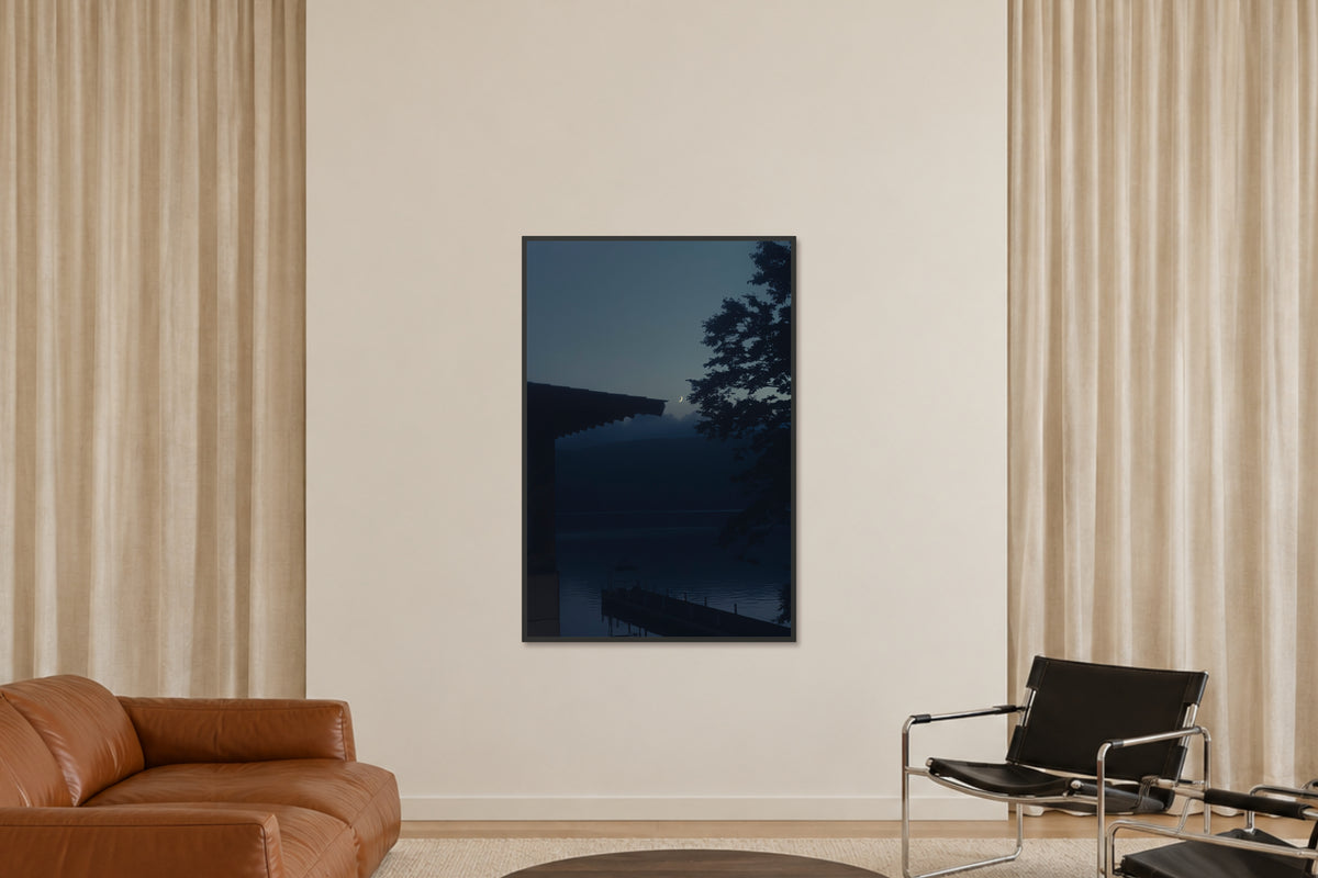 
A Daimyo's Night fine art photograph in a 40×60 black frame in a sitting room.