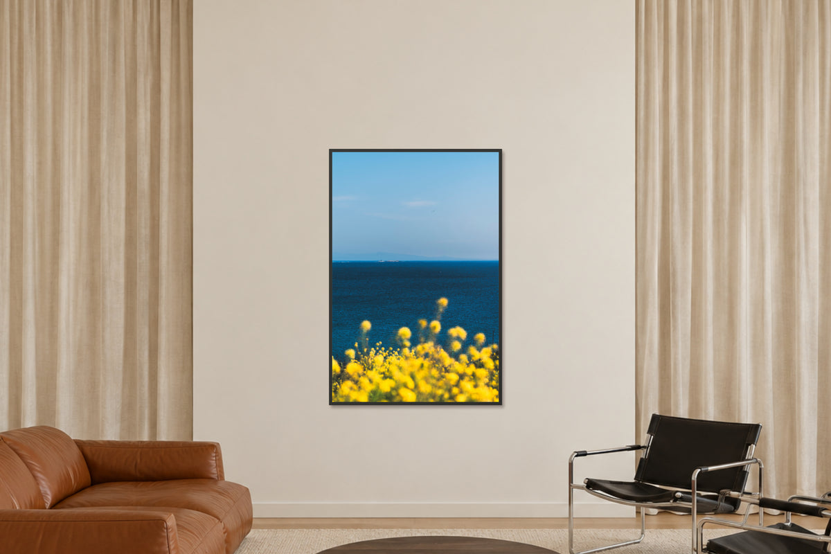 
The Sun is Always There fine art photograph in a 40×60 black frame in a sitting room.