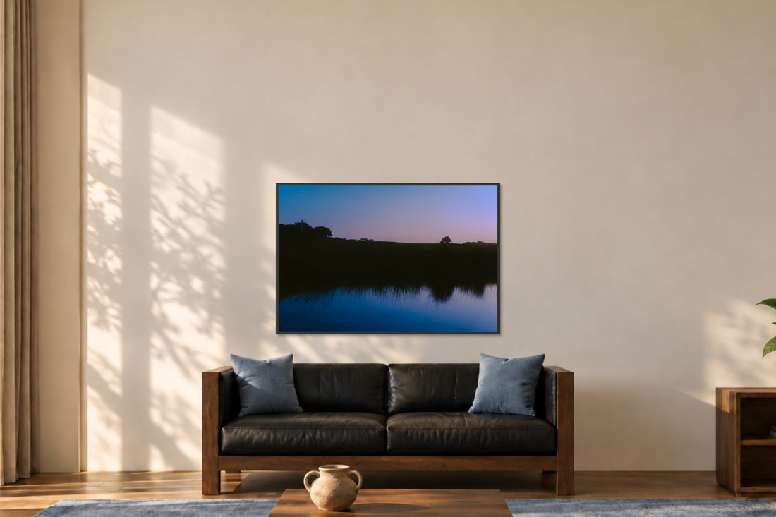 
What Lays Beneath fine art photograph in a 40×60 black frame in a lounge.